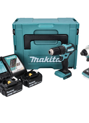 Makita DLX 2221 JX2 Akku Kombo Kit 18 V mit DHP 483 40 Nm + DTD 155 140 Nm Brushless + 2x Akku 3,0 Ah + Ladegerät + Makpac