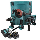 Makita DLX 3093 TJ Akumulatorowy zestaw specjalny 18 V z DHP 484 54 Nm + DHR 202 2,0 J + DGA 513 125 mm + 3x akumulator 5,0 Ah + ładowarka + 2x Makpac