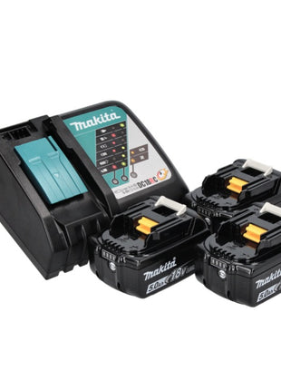 Makita DLX 2334 J akumulatorowy zestaw combo 18 V z DHP 485 50 Nm bezszczotkowy + DGA 504 125 mm bezszczotkowy + 3x akumulator 3,0 Ah + ładowarka + Makpac