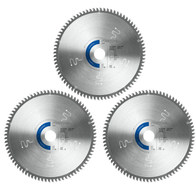 Zestaw specjalnych tarcz pilarskich Festool 3x TF80 A 254 x 2,4 x 30 mm (3x 575978) do pilarki stołowej TKS 80