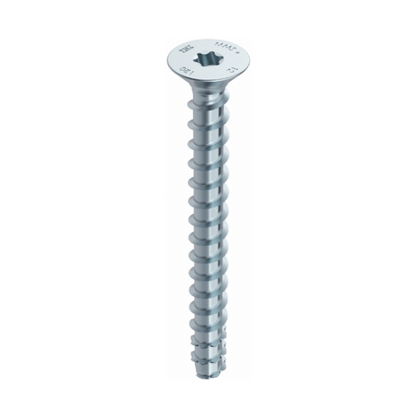 HECO MULTI MONTI plus F anclaje de tornillo 6,0 x 40 mm 100 piezas (49860) tornillo para hormigón, cabeza avellanada, accionamiento en T, galvanizado azul, A2K