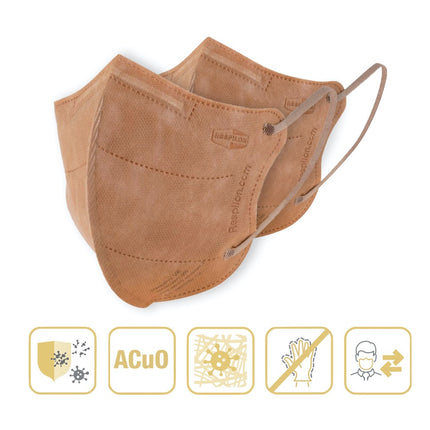 VK RespiPro Atemschutz Maske 2 Stk. Wiederverwendbar Nanofasermembran Kupferoxid Beschichtung blockiert 99,7 - 99,9% der Viren EU-Norm RFU 02.075 - Toolbrothers