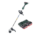 Desbrozadora de batería Metabo FSD 36-18 LTX BL 40 36 V (2x 18 V) mango redondo sin escobillas + 2x batería 5,5 Ah + cargador doble