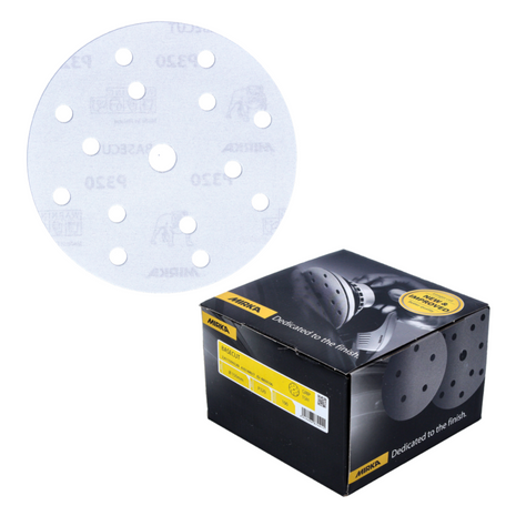 Discos de lijado Mirka BASECUT 150 mm P320 400 piezas (4x 2261109932) Agarre 15 agujeros