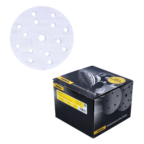 Discos de lijado Mirka BASECUT 150 mm P150 400 piezas (4x 2261109915) Agarre 15 agujeros