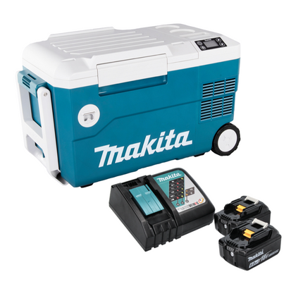 Makita DCW 180 RG Akku Kühl und Wärme Box 36 V ( 2x 18 V ) 20 L + 2x Akku 6,0 Ah + Ladegerät