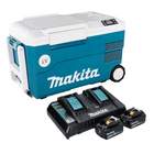 Makita DCW 180 PG Akku Kühl und Wärme Box 36 V ( 2x 18 V ) 20 L + 2x Akku 6,0 Ah + Doppelladegerät