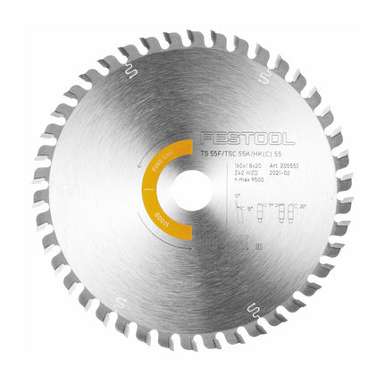 Festool Kreissägeblatt Wood Fine Cut HW 160 x 1,8 x 20 mm WD42 ( 205553 ) für Tauchsägen TS 55 F, TSC 55 K & Handkreissägen HK 55, HKC 55 - Toolbrothers