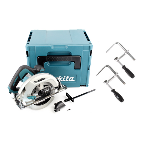 Makita HS 7601 J Ręczna pilarka tarczowa 190 mm 1200 W + tarcza pilarska + 2x zacisk śrubowy + Makpac