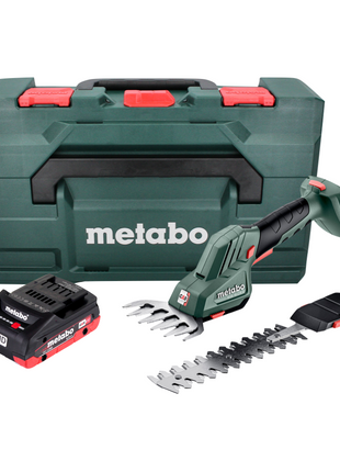 Metabo SGS 18 LTX Q cortacésped y cortasetos a batería 18 V + 1x batería 4,0 Ah + metaBOX - sin cargador