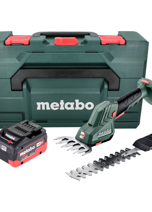 Metabo SGS 18 LTX Q cortacésped y cortasetos a batería 18 V + 1x batería 5,5 Ah + metaBOX - sin cargador