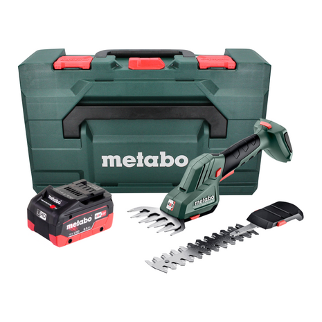 Metabo SGS 18 LTX Q cortacésped y cortasetos a batería 18 V + 1x batería 8,0 Ah + metaBOX - sin cargador