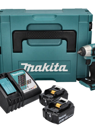 Makita DTW 180 RFJ Akku Schlagschrauber 18 V 180 Nm 3/8" Brushless + 2x Akku 3,0 Ah + Ladegerät + Makpac