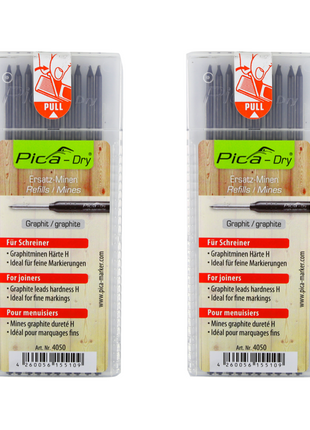 Pica DRY Mines de rechange dureté graphite H - 20 pièces (2x 4050)