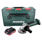 Metabo W 18 LTX 125 Akku Winkelschleifer 18 V 125 mm + 1x Akku 4,0 Ah + metaBOX - ohne Ladegerät