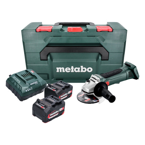 Metabo W 18 LTX 125 Akku Winkelschleifer 18 V 125 mm ( 602174610 ) + 2x Akku 4,0 Ah + Ladegerät + metaBOX