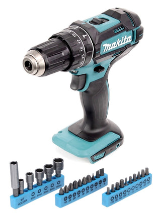 Makita DHP 482 Z Akku Schlagbohrschrauber 18 V 62 Nm + 26 tlg. Bit Steckschlüssel Set - ohne Akku, ohne Ladegerät