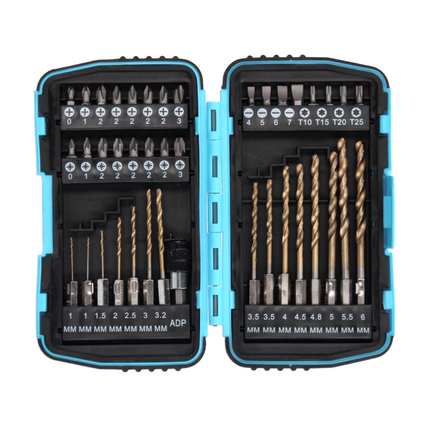 Makita DHP 482 ZW Akku Schlagbohrschrauber 18 V 62 Nm + 40 tlg. Bit Bohrer Set - ohne Akku, ohne Ladegerät