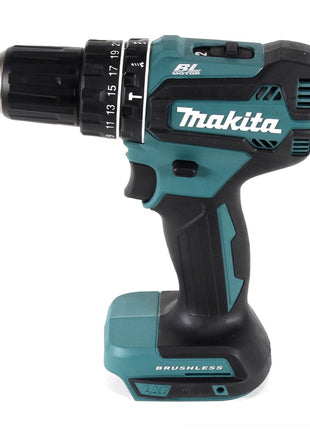 Makita DHP 485 RF1 Akku Schlagbohrschrauber 18 V 50 Nm Brushless + 1x Akku 3,0 Ah + Ladegerät + 40 tlg. Bit Set