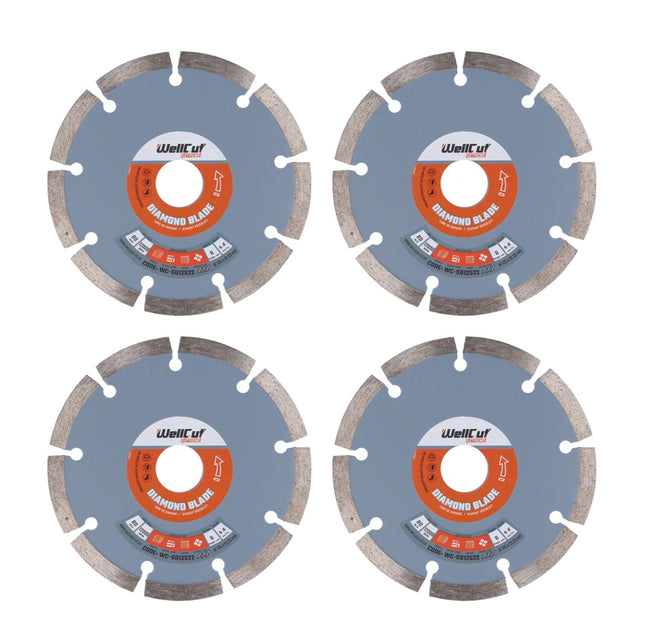 WellCut Diamond Blade Diamant Trennscheibe 125 x 22,23 mm 4 Stk. ( 4x WC-SD12522 ) - Toolbrothers
