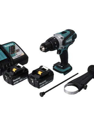 Taladro percutor inalámbrico Makita DHP 458 RF 18 V 91 Nm + 2x baterías 3,0 Ah + cargador