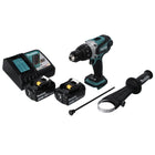 Taladro percutor inalámbrico Makita DHP 458 RF 18 V 91 Nm + 2x baterías 3,0 Ah + cargador