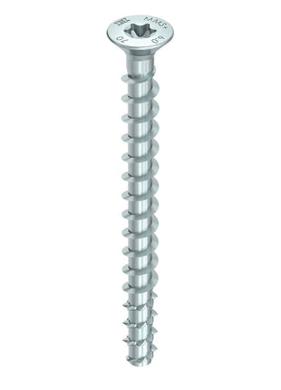 HECO MULTI MONTI plus F anclaje de tornillo 7,5 x 120 mm 50 piezas (48519) tornillo para hormigón, cabeza avellanada, accionamiento en T, galvanizado azul, A2K