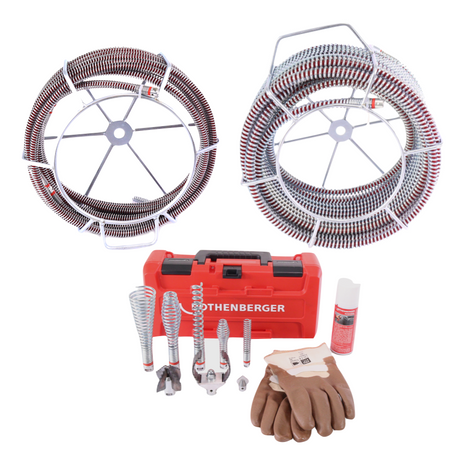 Rothenberger Spiral Werkzeug Set 16 + 22 mm DuraFlex ( 1500003705 ) für Akku Rohrreinigungsmaschine R600 VarioClean - Toolbrothers