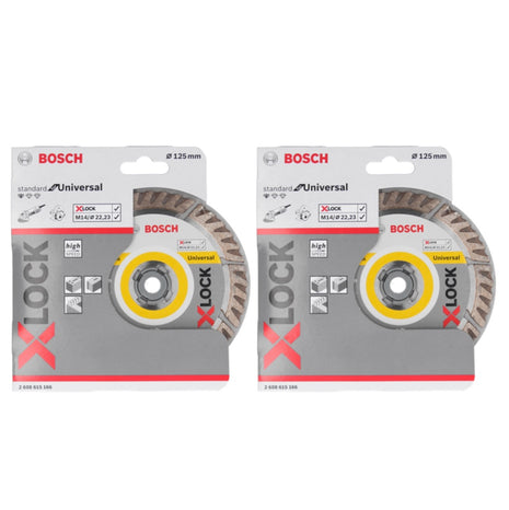 Bosch Expert X-LOCK Diamanttrennscheibe Standard for Universal 125 x 22,23 mm 2 Stk. ( 2x 2608615166 ) - Toolbrothers