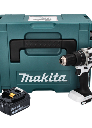 Makita DHP 484 M1J W Akumulatorowa wiertarko-wkrętarka udarowa 18 V 54 Nm bezszczotkowa biała + 1x akumulator 4,0 Ah + Makpac - bez ładowarki