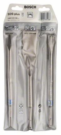 Zestaw dłut Bosch SDS-plus 3-częściowy ( 2607019159 ) dłuto płaskie / szpicak / dłuto do płytek samoostrzące Long Life