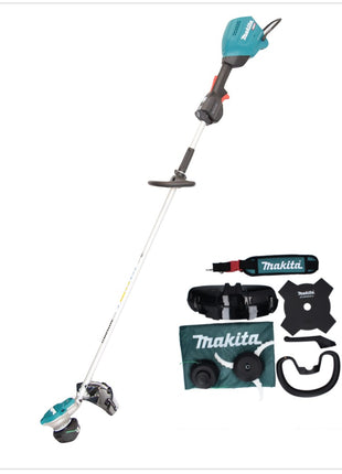 Makita UR 003 GZ01 Akku Freischneider 40 V Brushless IPX4 + Schultergurt + Messerkopf + Fadenkopf + Schlagmesser + Tasche - ohne Akku, ohne Ladegerät