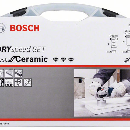 Bosch 5 teiliges Diamant Trockenbohrer / Milling Cutter 20-68mm Set DrySpeed best for Ceramic für Winkelschleifer ( 2608576669 ) - Toolbrothers