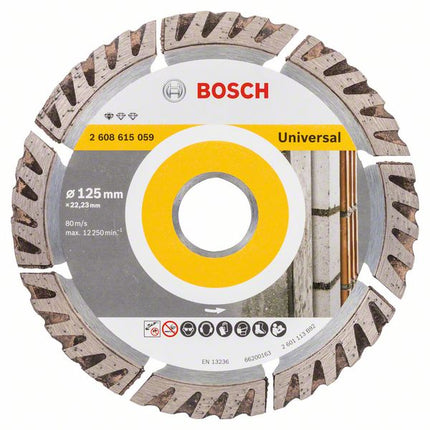 Bosch Standard do uniwersalnej diamentowej tarczy tnącej 125 x 22,23 mm ( 2608615059 ) do betonu, stali i betonu, cegły, wapna i piaskowca