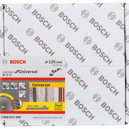 Bosch Standard dla uniwersalnej diamentowej tarczy tnącej 125 x 22,23 mm 10 szt. ( 2608615060 ) do betonu, stali-betonu, cegły, wapna i piaskowca