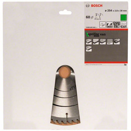 Bosch Kreissägeblatt Optiline Wood OP WO B 254 x 30 x 2,8 mm 254 mm 60 Wechselzähne ( 2608640444 ) - Toolbrothers