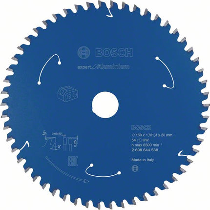 Bosch Kreissägeblatt Expert for Aluminium 160 x 1,3 x 20 mm 54 Zähne ( 2608644538 ) - Toolbrothers