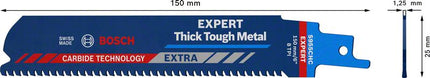 Brzeszczot do piły szablastej Bosch EXPERT Thick Tough Metal S 955 CHC 150 mm 10 sztuk ( 2608900367 ) Carbide Technology