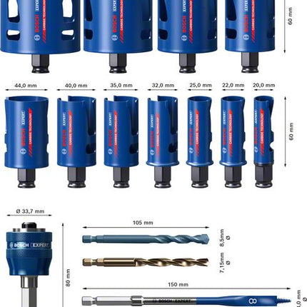Bosch EXPERT Construction Material Lochsägen Set 20 - 76 mm 15 tlg. ( 2608900489 ) Carbide Universal - Nachfolger von 2608580870