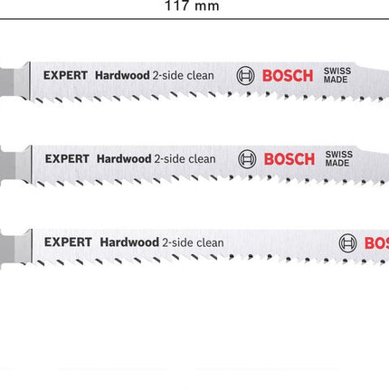 Bosch EXPERT Hardwood 2 side clean T 308 BF / BFP Stichsägeblatt Set 117 mm 3 tlg. ( 2608900549 ) Bi-Metall