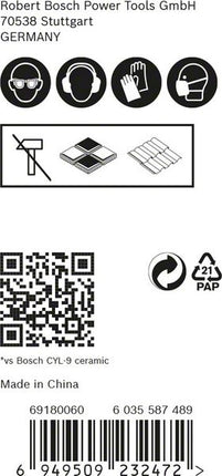 Zestaw wierteł Bosch EXPERT HardCeramic HEX-9 5,0 - 8,0 x 90 mm 3 sztuki ( 2608900595 ) Technologia węglikowa