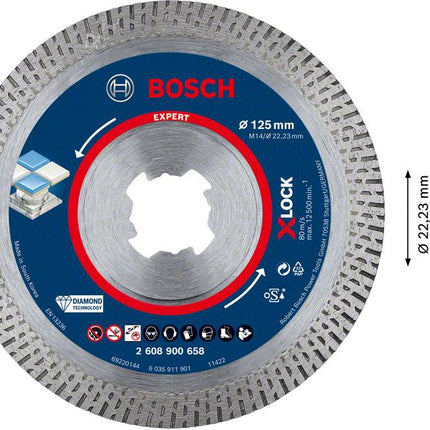 Bosch EXPERT HardCeramic X-LOCK Diamant Trennscheibe 125 x 22,23 mm 1 Stk. ( 2608900658 ) Diamond Technology - Toolbrothers
