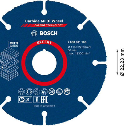 Bosch EXPERT Carbide Multi Wheel Trennscheibe 115 x 22,23 mm 1 Stk. ( 2608901188 ) Carbide Technology