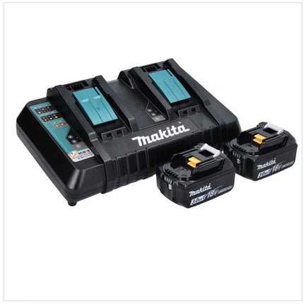 Akumulatorowy naświetlacz LED Makita DML 810 PF 18 / 36 V ( 2 x 18 V ) 5500 lm IP54 + 2x akumulator 3,0 Ah + podwójna ładowarka