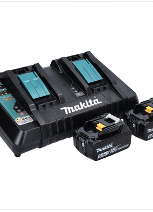 Makita DML 810 PG Akku LED Flächenlicht 18 / 36 V ( 2 x 18 V ) 5500 lm IP54 + 2x Akku 6,0 Ah + Doppelladegerät