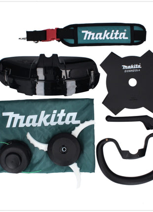 Makita UR 003 GM101 débroussailleuse à batterie 40 V brushless IPX4 + batterie 4,0 Ah + bandoulière + tête de couteau + tête de fil + couteau à mouche + sac - sans chargeur