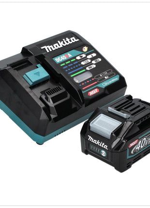 Makita UR 003 GM101 débroussailleuse à batterie 40 V brushless IPX4 + batterie 4,0 Ah + chargeur + bandoulière + tête de couteau + tête de fil + couteau à mouche + sac