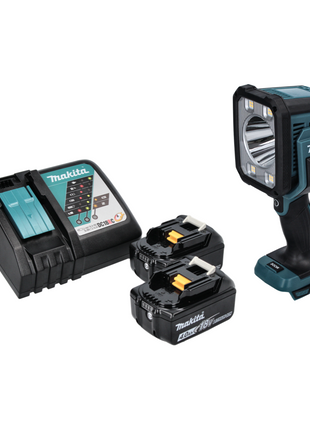 Makita DML 812 RM Lampe torche à LED 18 V 1250 lm + 2x batterie 4,0 Ah + chargeur