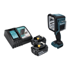 Makita DML 812 RM Lampe torche à LED 18 V 1250 lm + 2x batterie 4,0 Ah + chargeur