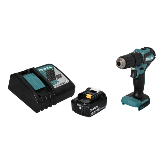 Makita DHP 483 RF1 akumulatorowa wiertarko-wkrętarka udarowa 18 V 40 Nm bezszczotkowa + 1x akumulator 3,0 Ah + ładowarka